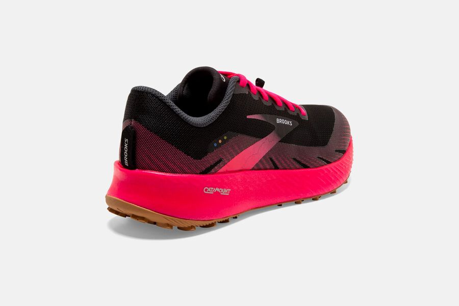 Brooks Running Shoes - Catamount Trail Womens - Black/Red - SEO-590248